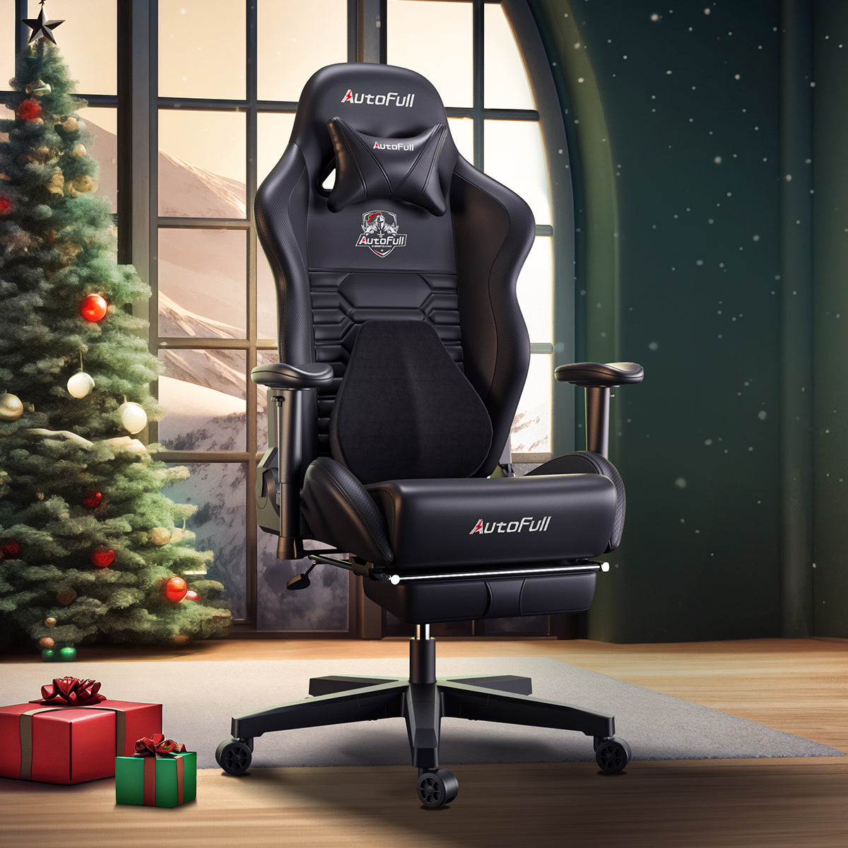 AutoFull C3 gaming chair with Ergonomic Lumbar Pillow