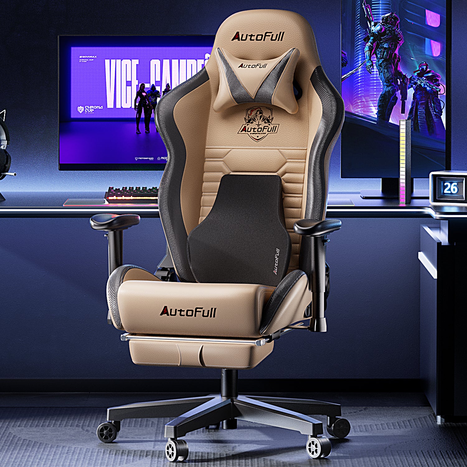 AutoFull C3 gaming chair with Ergonomic Lumbar Pillow