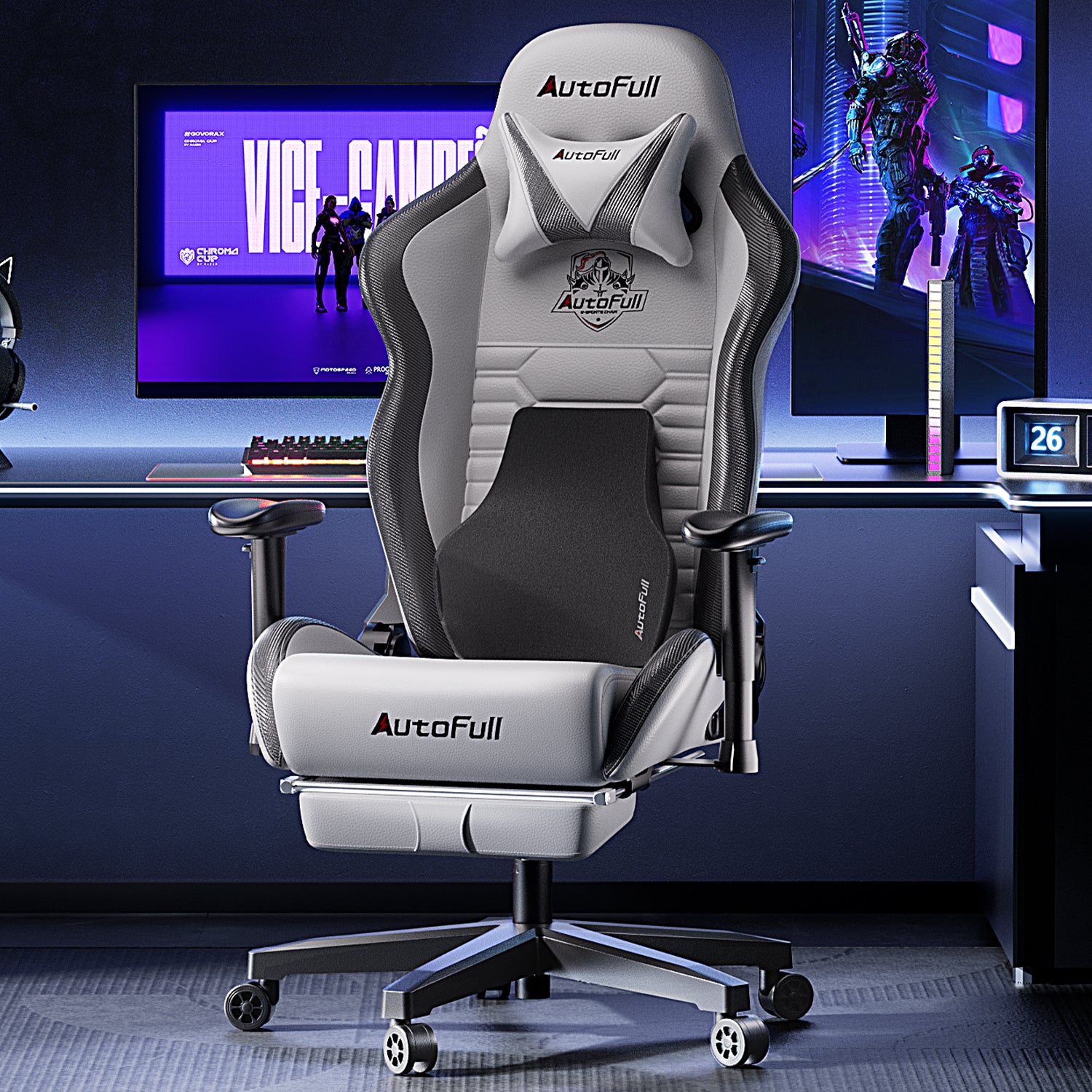 AutoFull C3 gaming chair with Ergonomic Lumbar Pillow