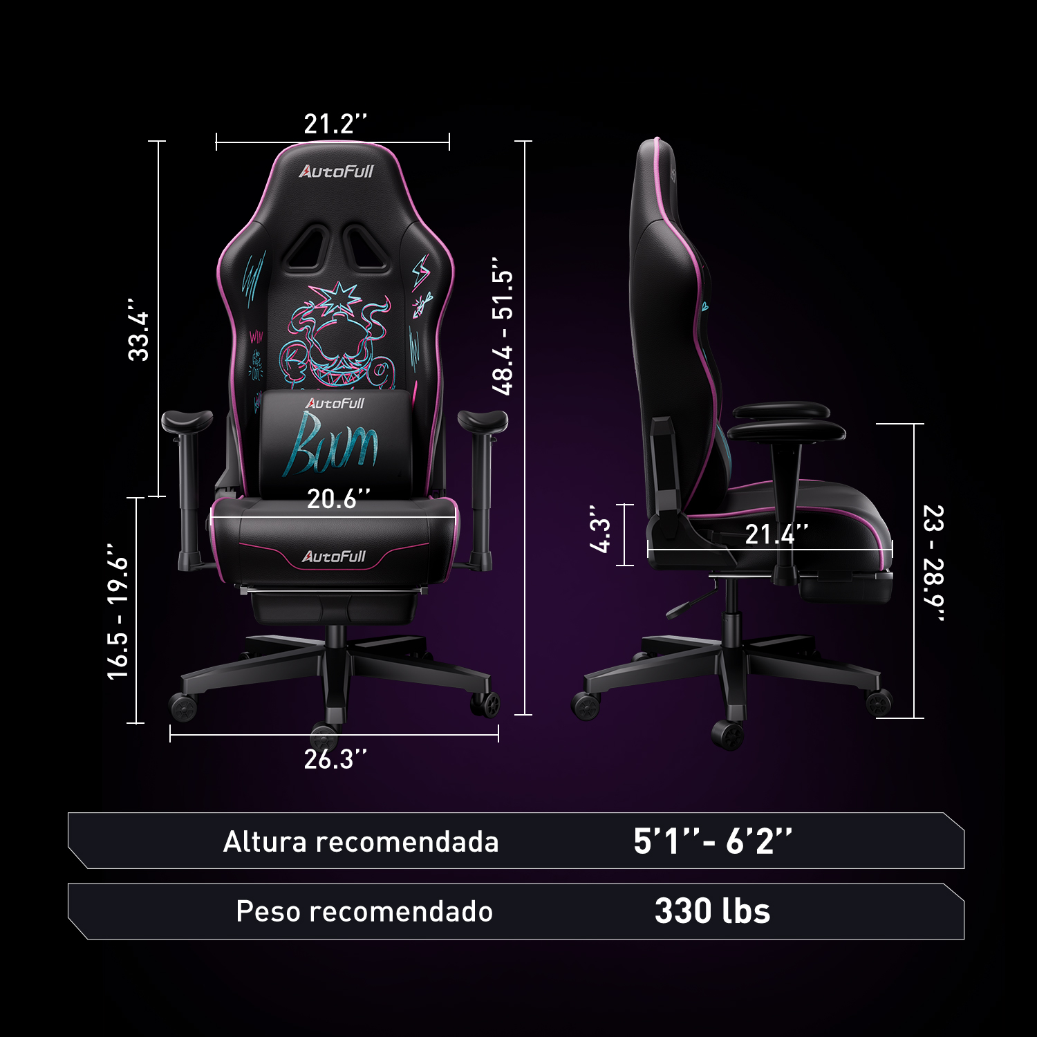 AutoFull C3 Pro gaming chair with Cushion Upgrade