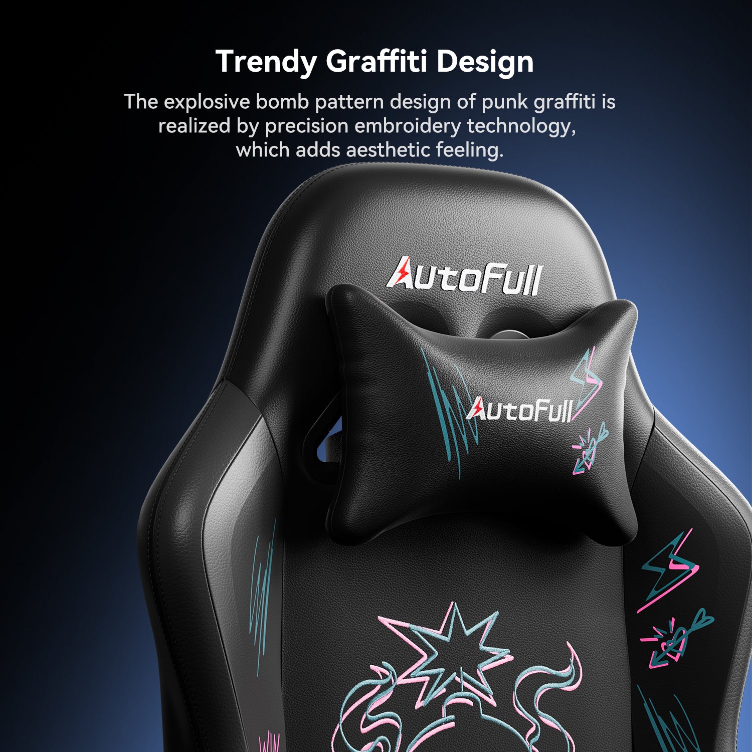 AutoFull C3 gaming chair with Ergonomic Lumbar Pillow