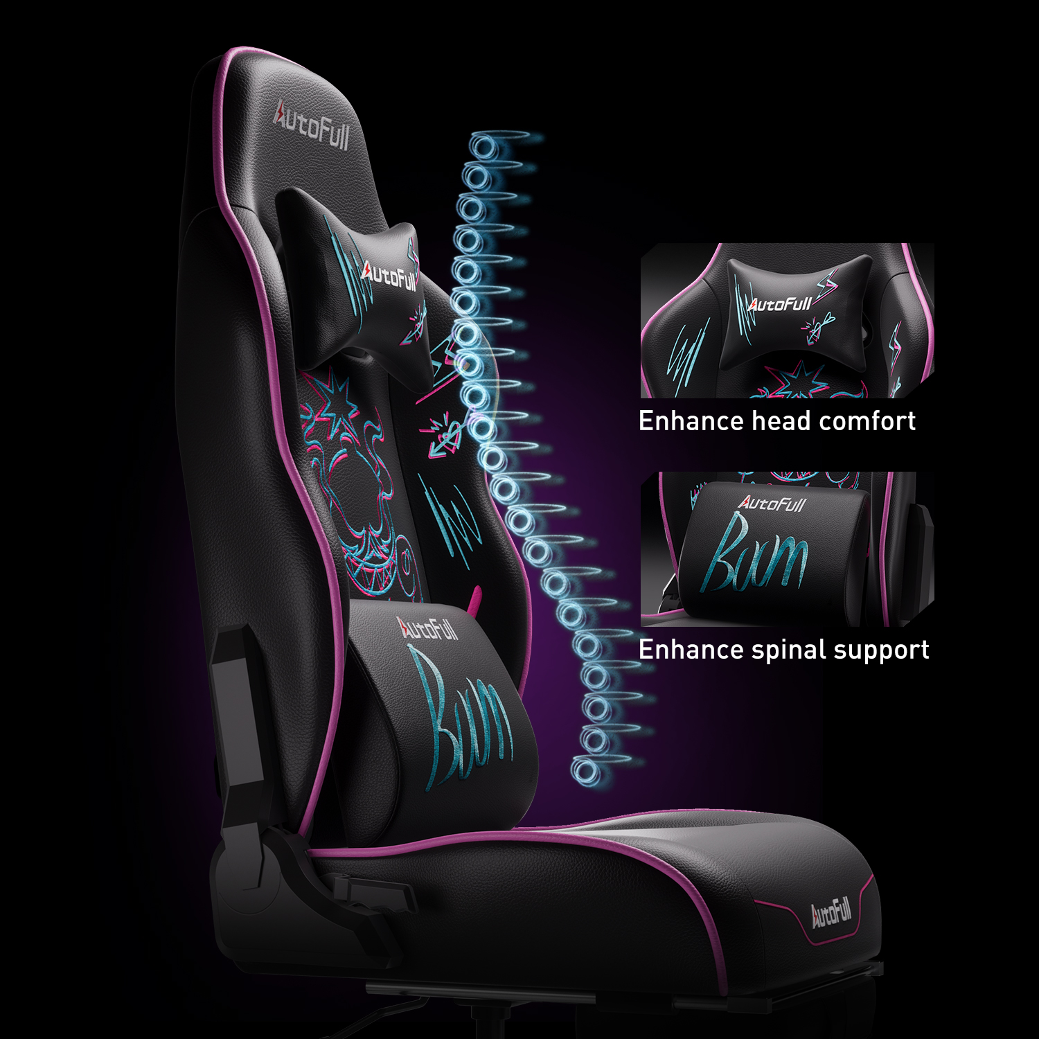 AutoFull C3 Pro gaming chair with Cushion Upgrade