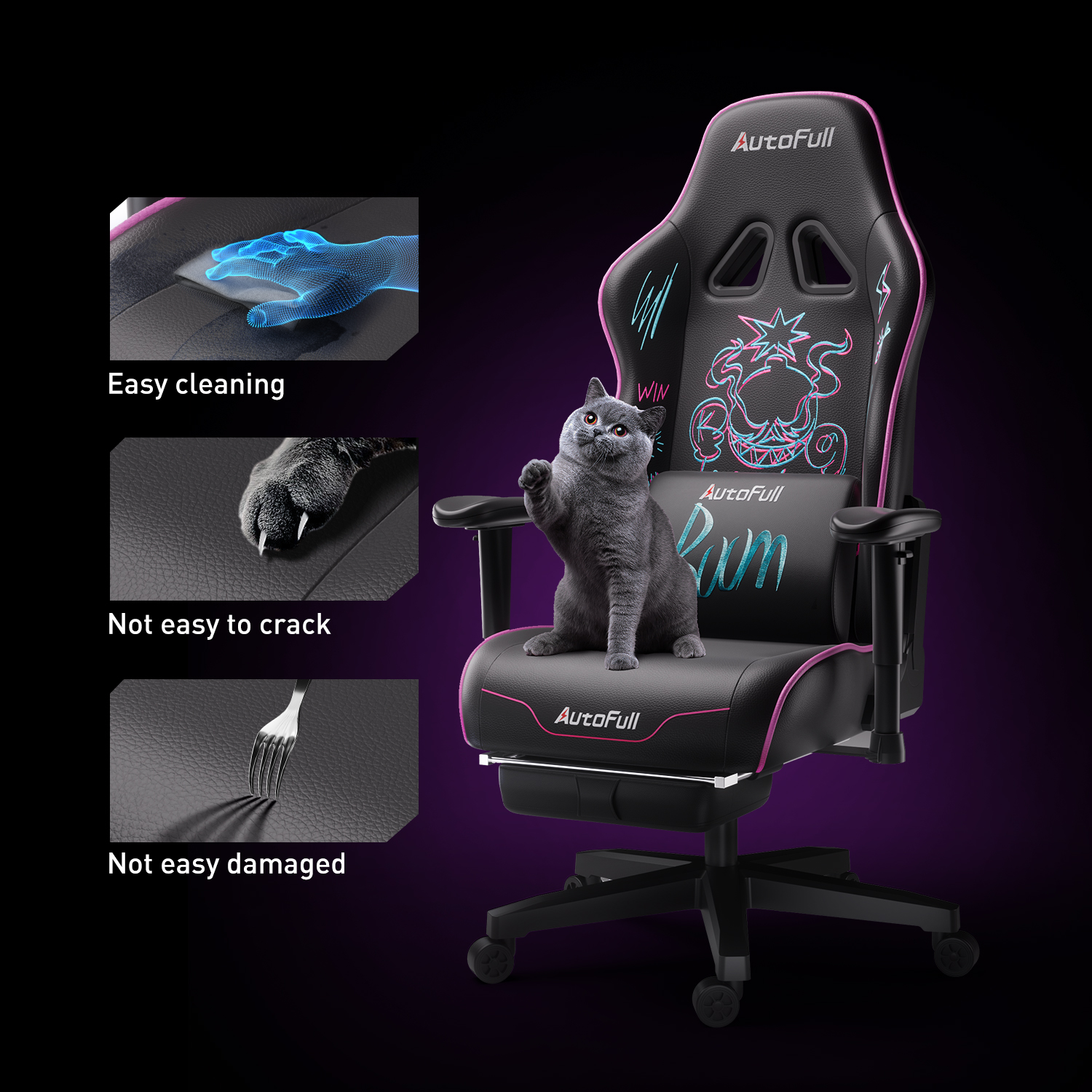 AutoFull C3 Pro gaming chair with Cushion Upgrade