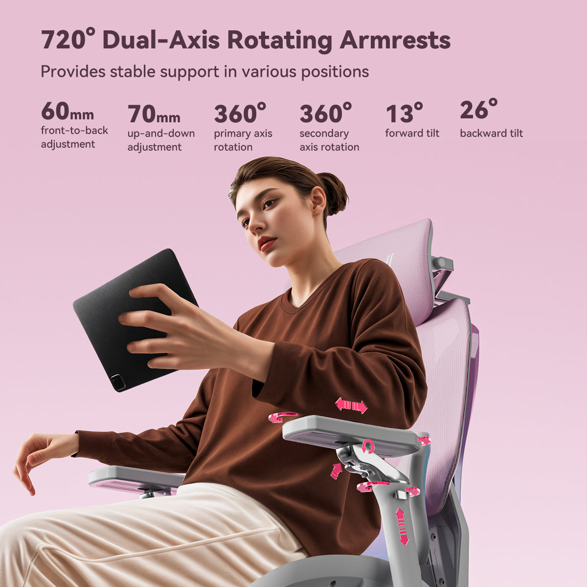 AutoFull G7 Pink Ergonomic Gaming Chair