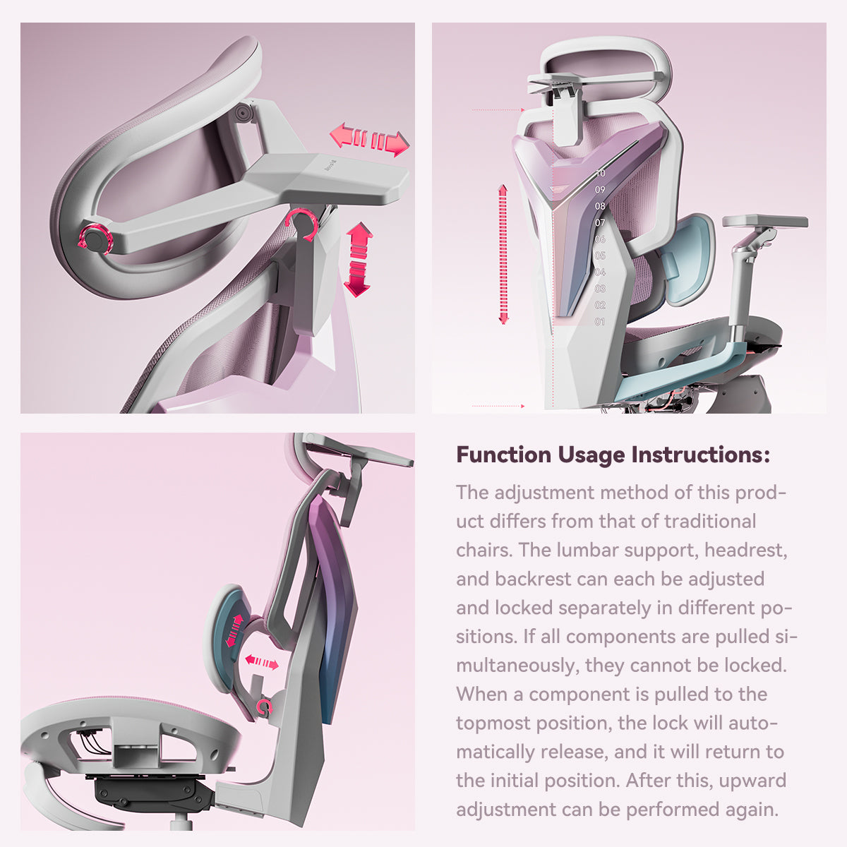 AutoFull G7 Pink Ergonomic Gaming Chair