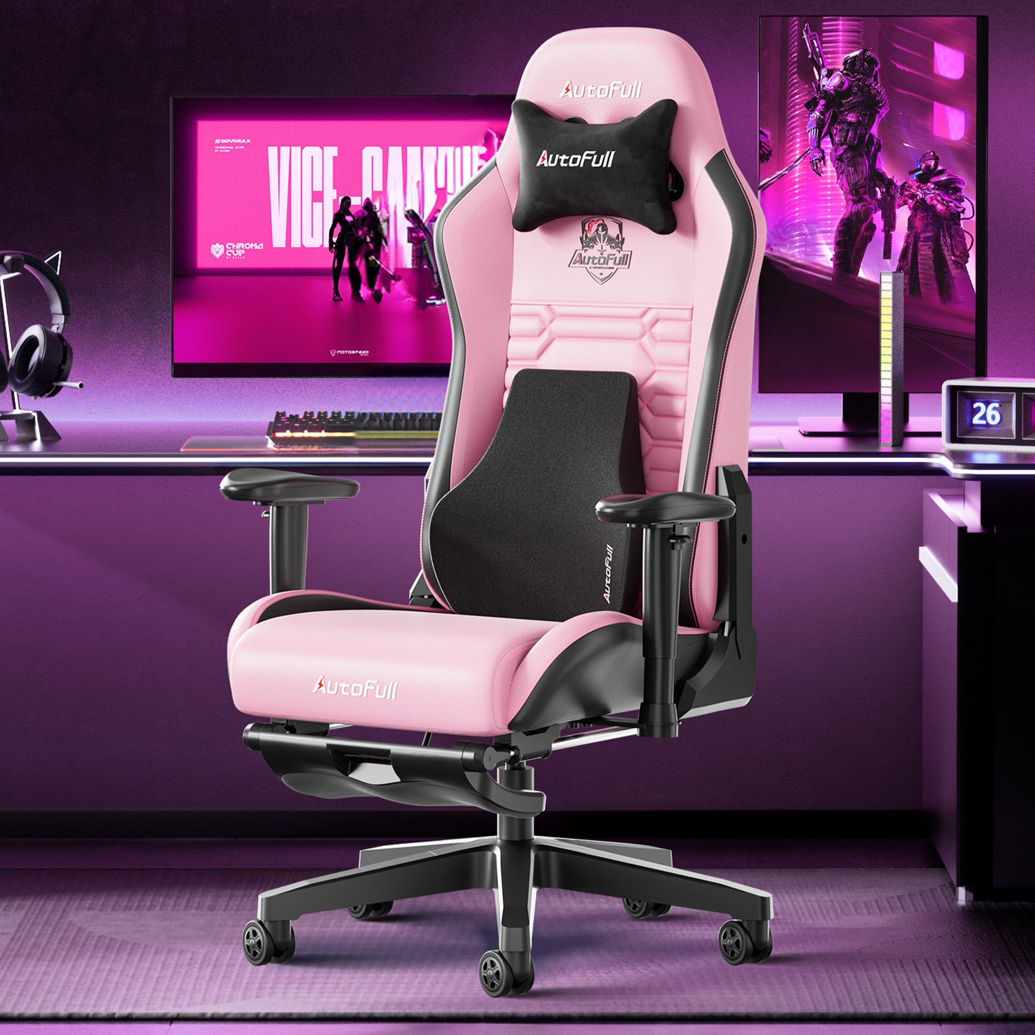 AutoFull C3 gaming chair with Ergonomic Lumbar Pillow