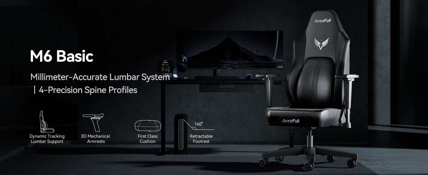 AutoFull M6 Basic Gaming Chair with Dynamic Lumbar Support
