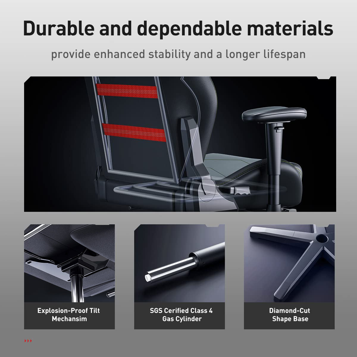 AutoFull C3 gaming chair with Ergonomic Lumbar Pillow