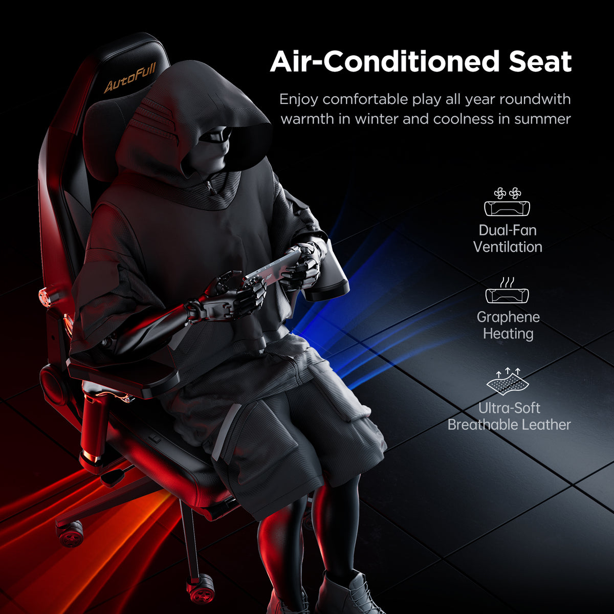 AutoFull M6 Pro Gaming Chair with Ventilation & Heating Cushion